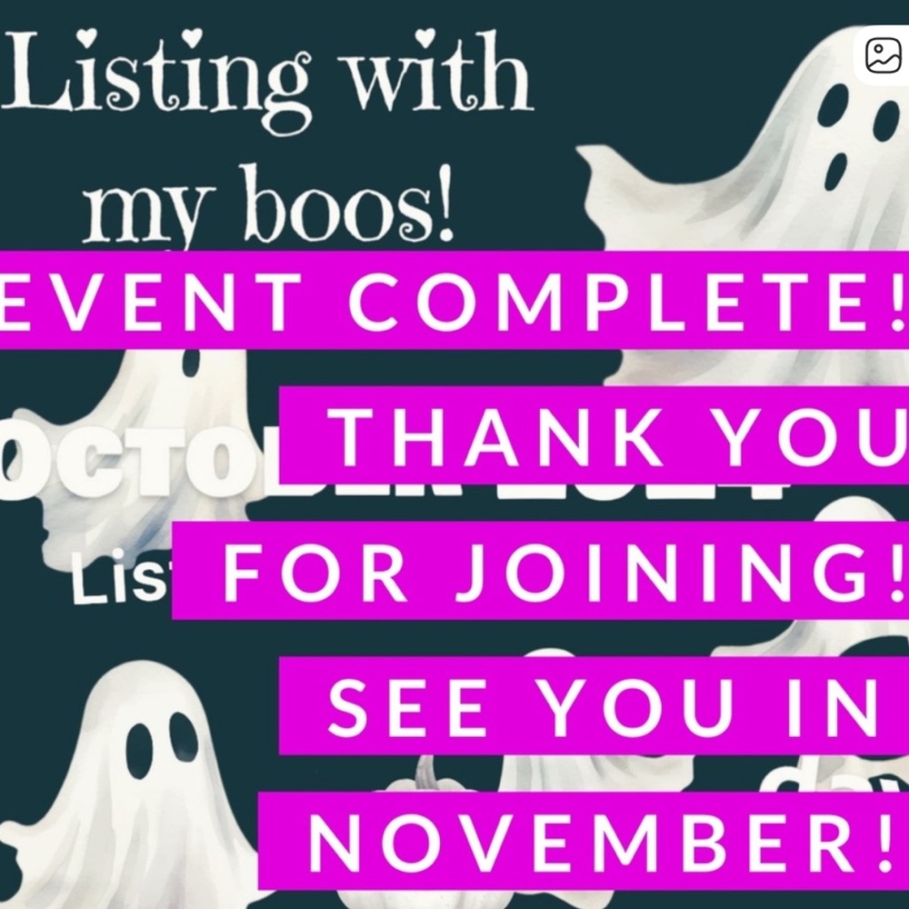 October LOVE IT or LIST IT October SHARE GROUP 9/30 - 10/7 CLOSED